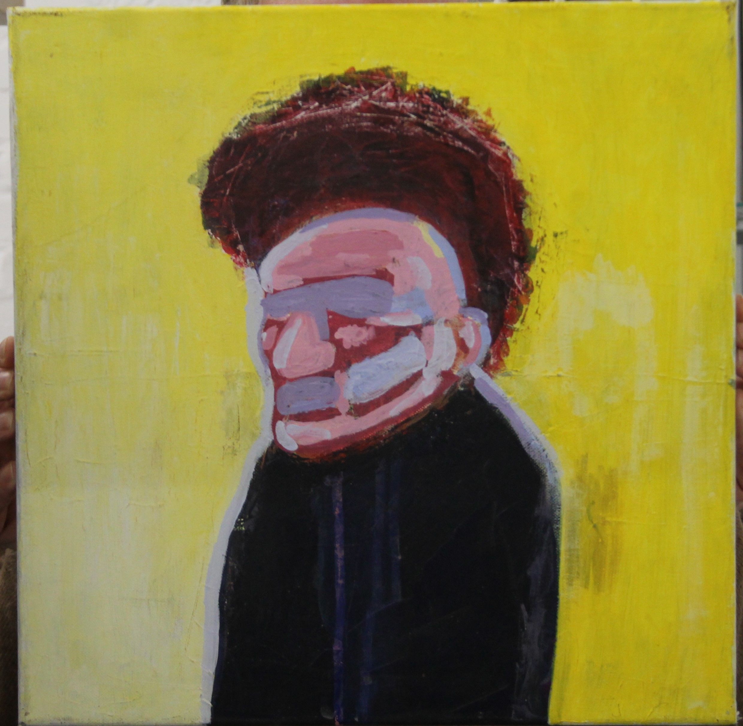 AMERICAN SCHOOL (20th century), A Contemporary Portrait, oil on canvas, unframed. 40 x 40 cm. - Image 2 of 2