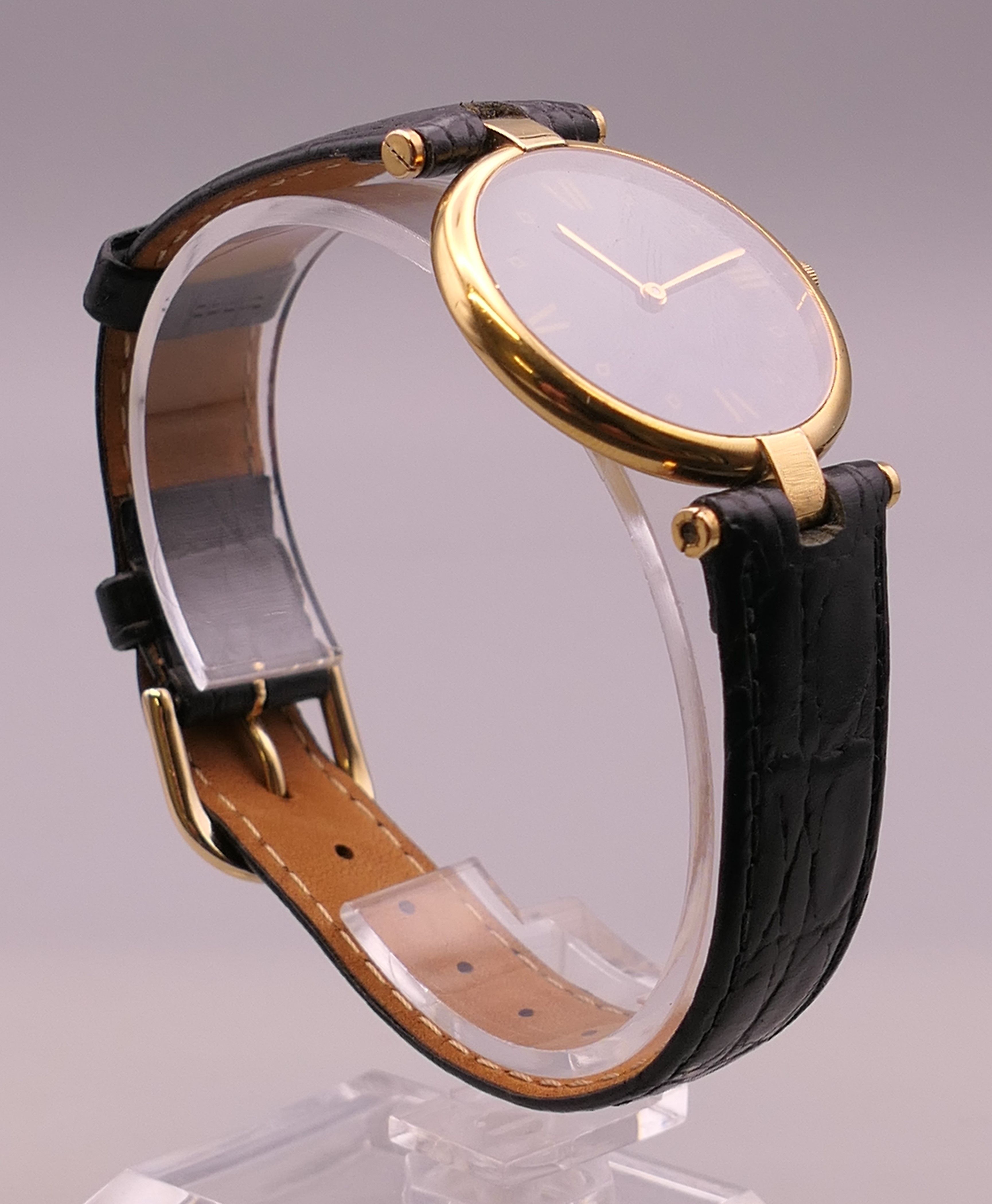 A Must de Cartier gold Vermeil gentlemen's wristwatch. 3 cm wide. - Image 2 of 4