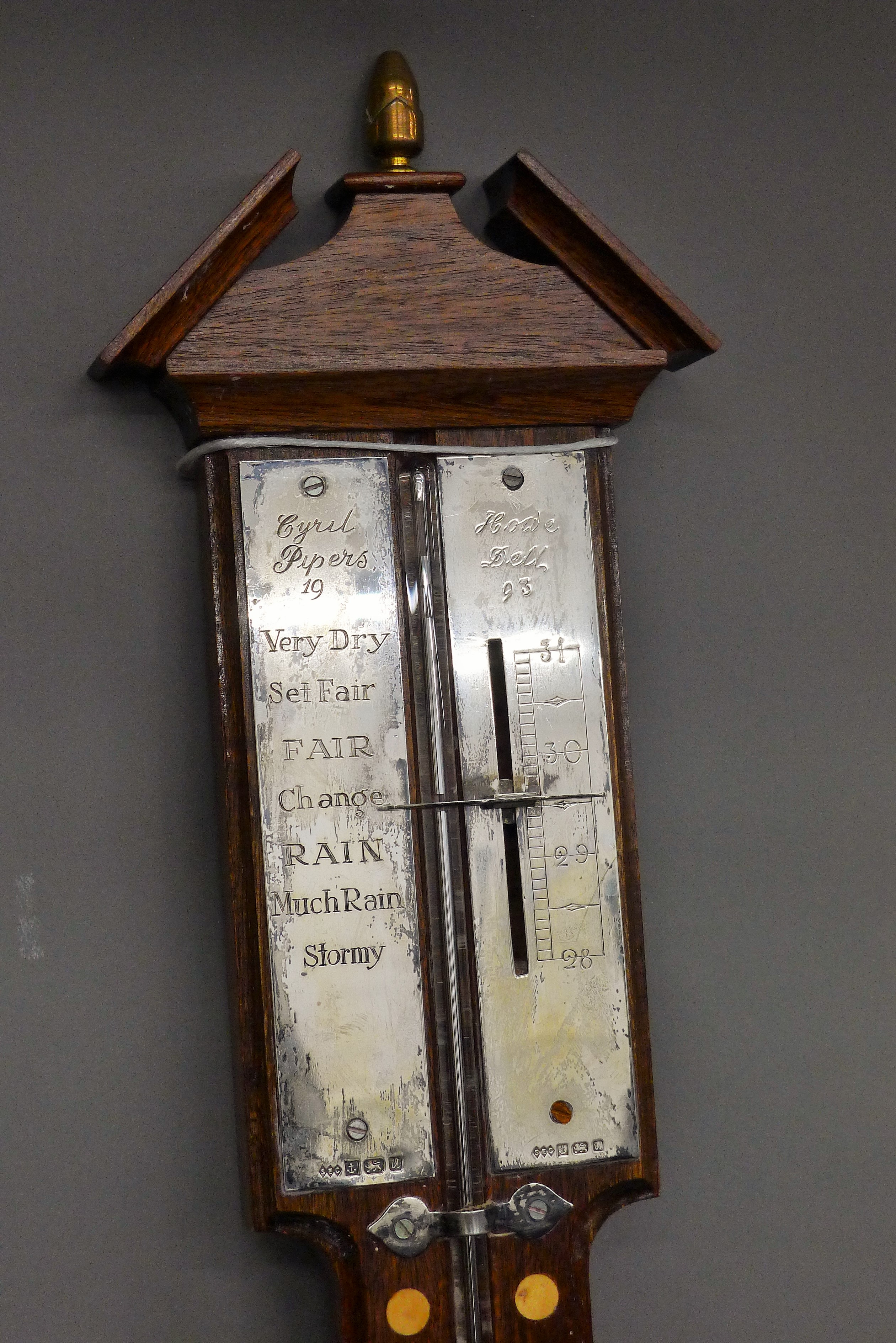 A silver mounted stick barometer. - Image 2 of 4