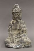 A rustic style seated model of Buddha. 53 cm high.