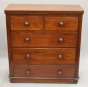 A Victorian mahogany chest of drawers. 97.5 cm wide.