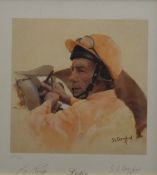 C L CRAWFORD, Lester Piggott, limited edition print, numbered 1419/1500, signed by Lester Piggott,