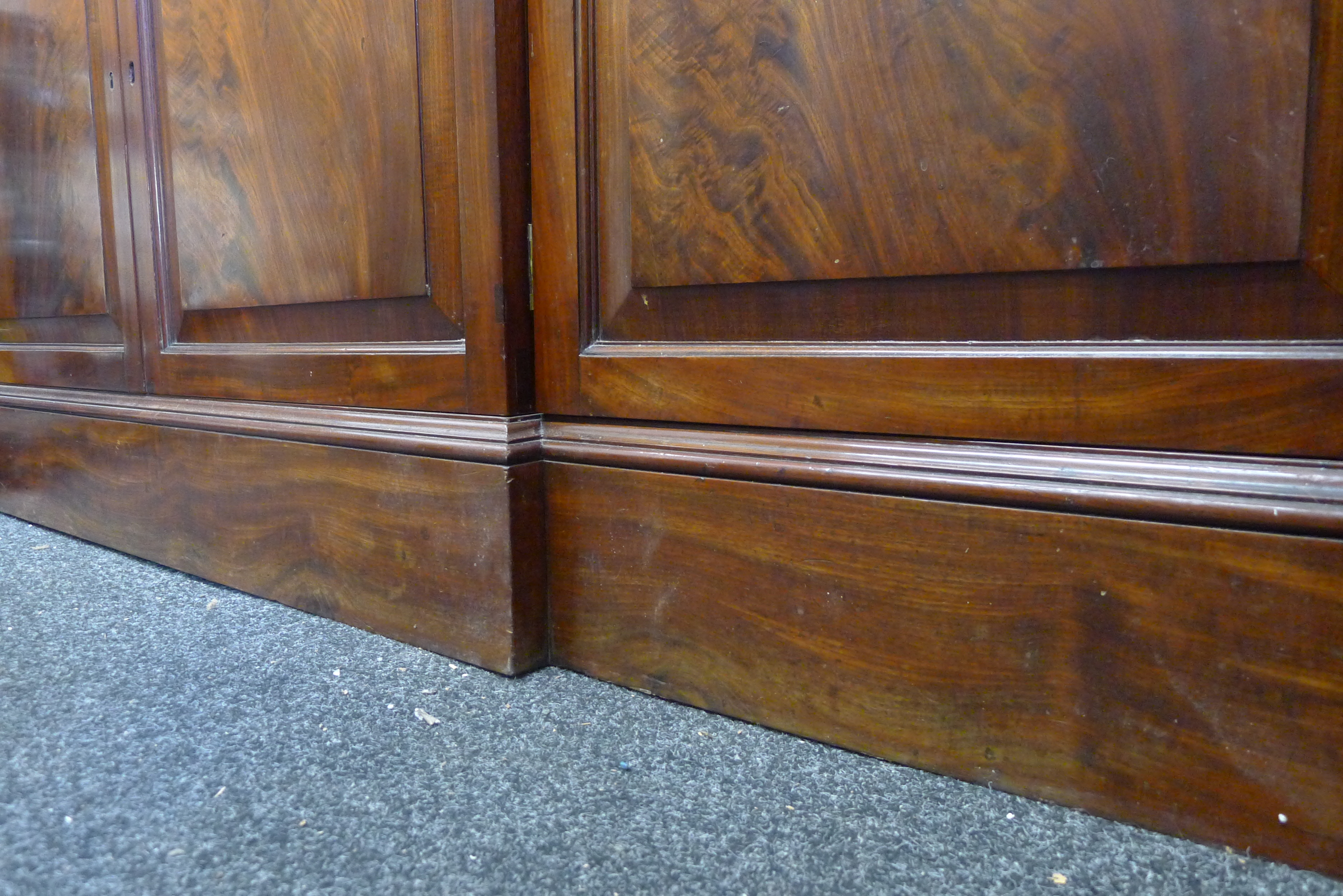 A near pair of early 19th century and later mahogany breakfront bookcases (one probably made to - Image 18 of 18