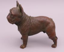 A small bronze model of a bulldog. 6.5 cm high.