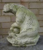 A garden statue formed as a bear. 33 cm high.