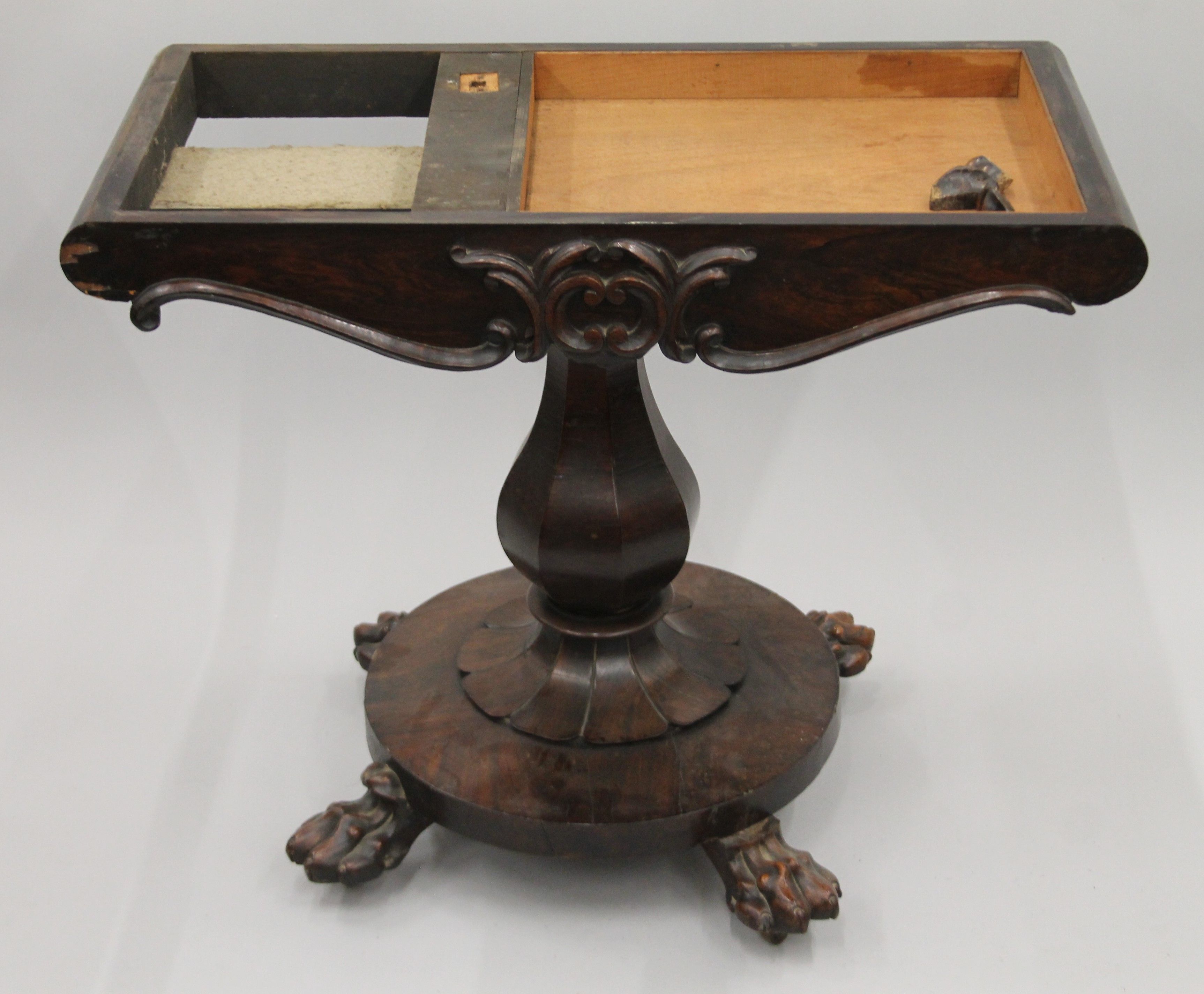 A 19th century rosewood card table. 89 cm wide. - Image 12 of 13