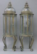 A pair of large lanterns. 83 cm high.