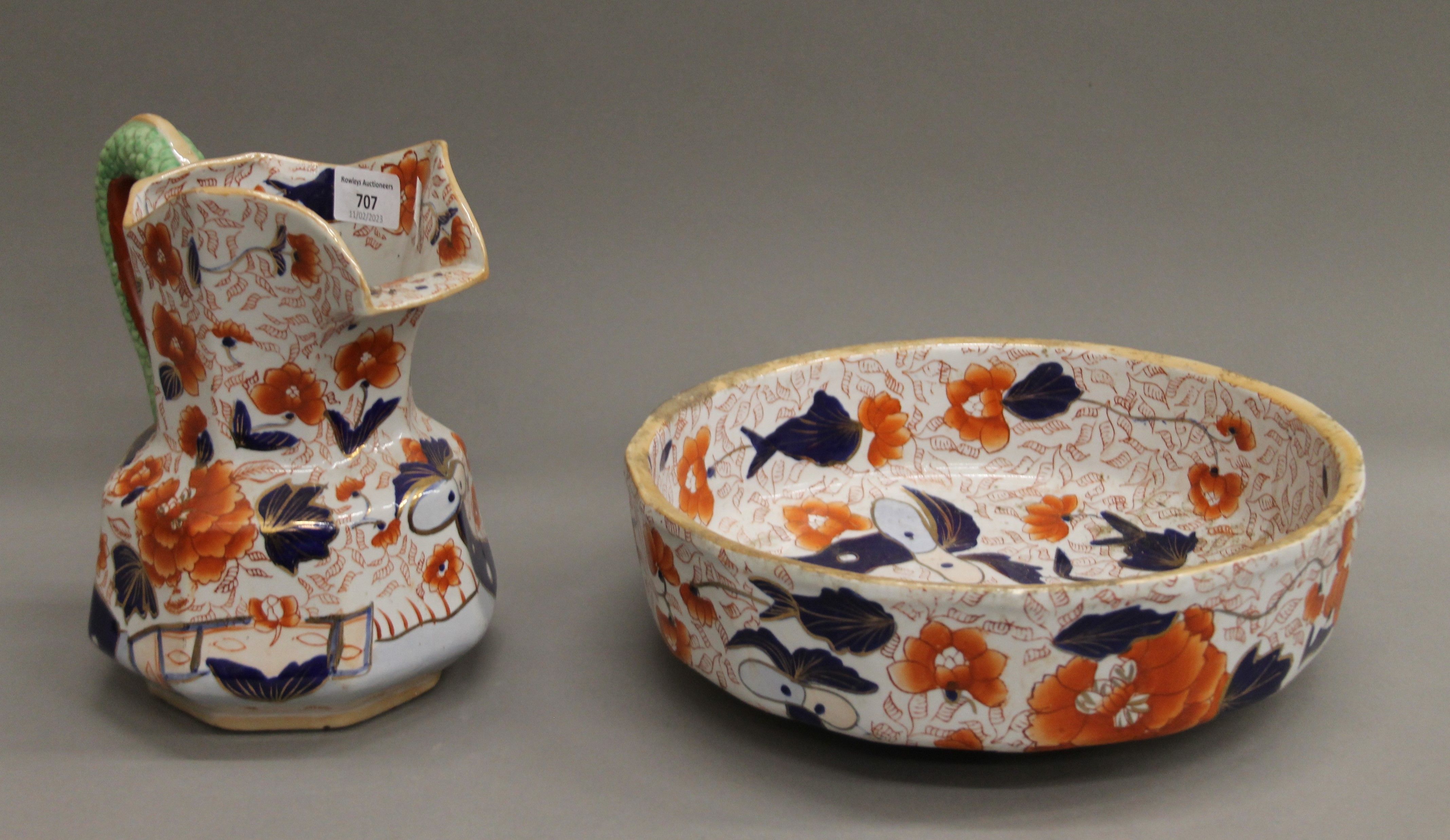 A porcelain jug and bowl.