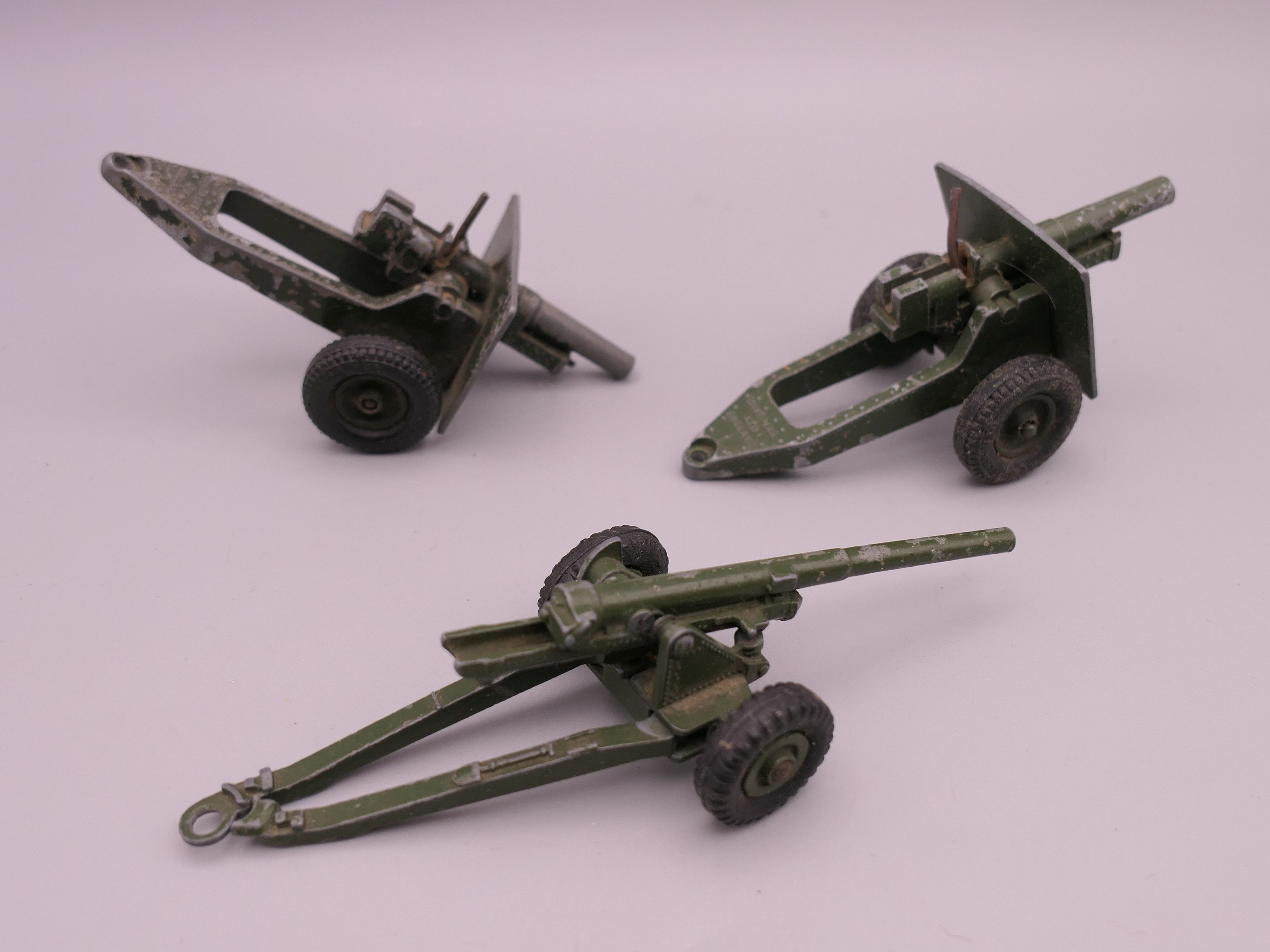 A quantity of various die cast military vehicles and cannons, including Dinky and Matchbox. - Image 20 of 23