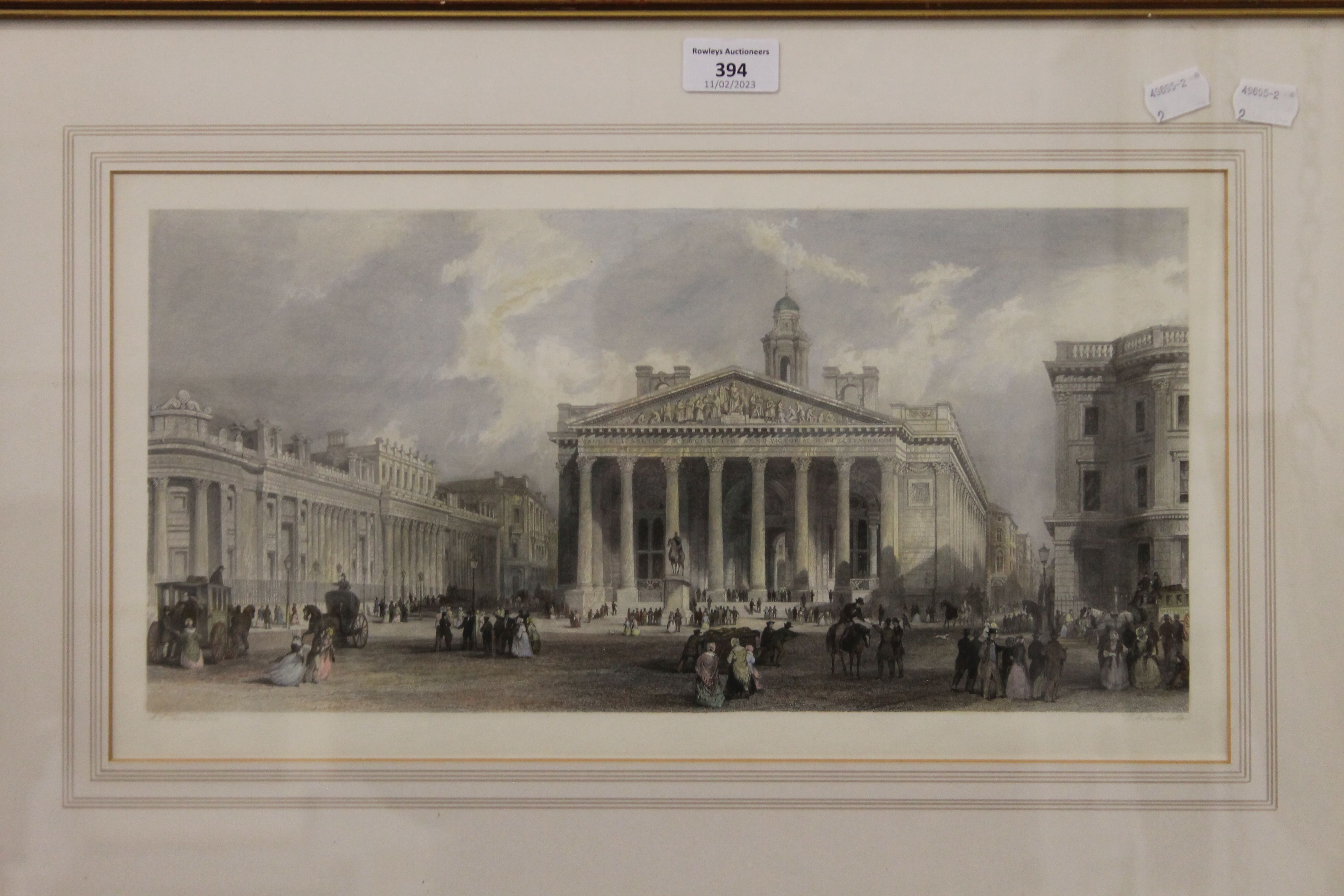 A L THOMAS, pinx, T A PRIOR sculp, The Royal Exchange and the Bank of England, London, - Image 2 of 2