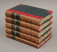 Five volumes of Sporting Novels, circa 1860, illustrated by John Leech (some coloured),