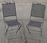 A pair of French folding garden chairs. 39 cm wide.