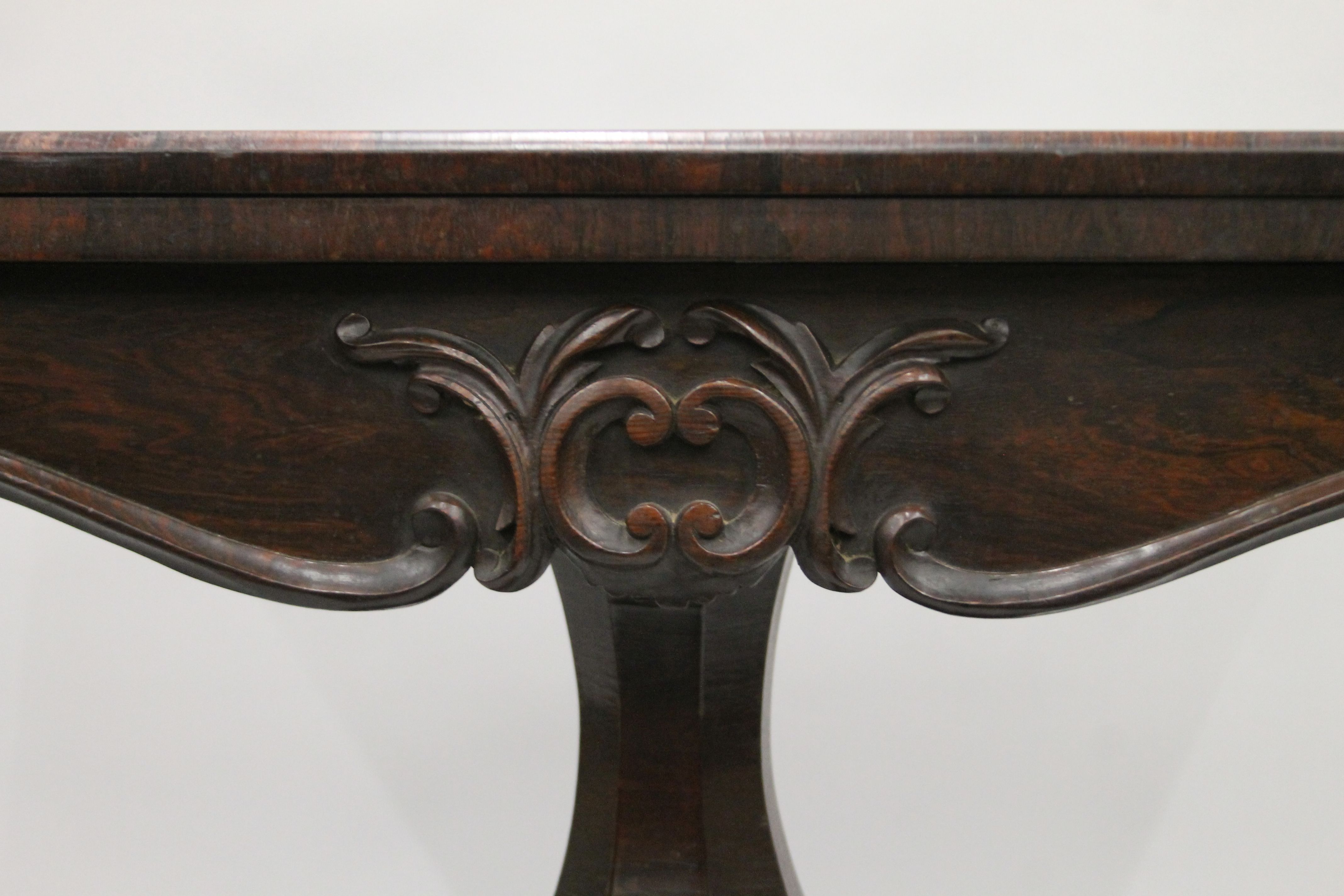 A 19th century rosewood card table. 89 cm wide. - Image 3 of 13