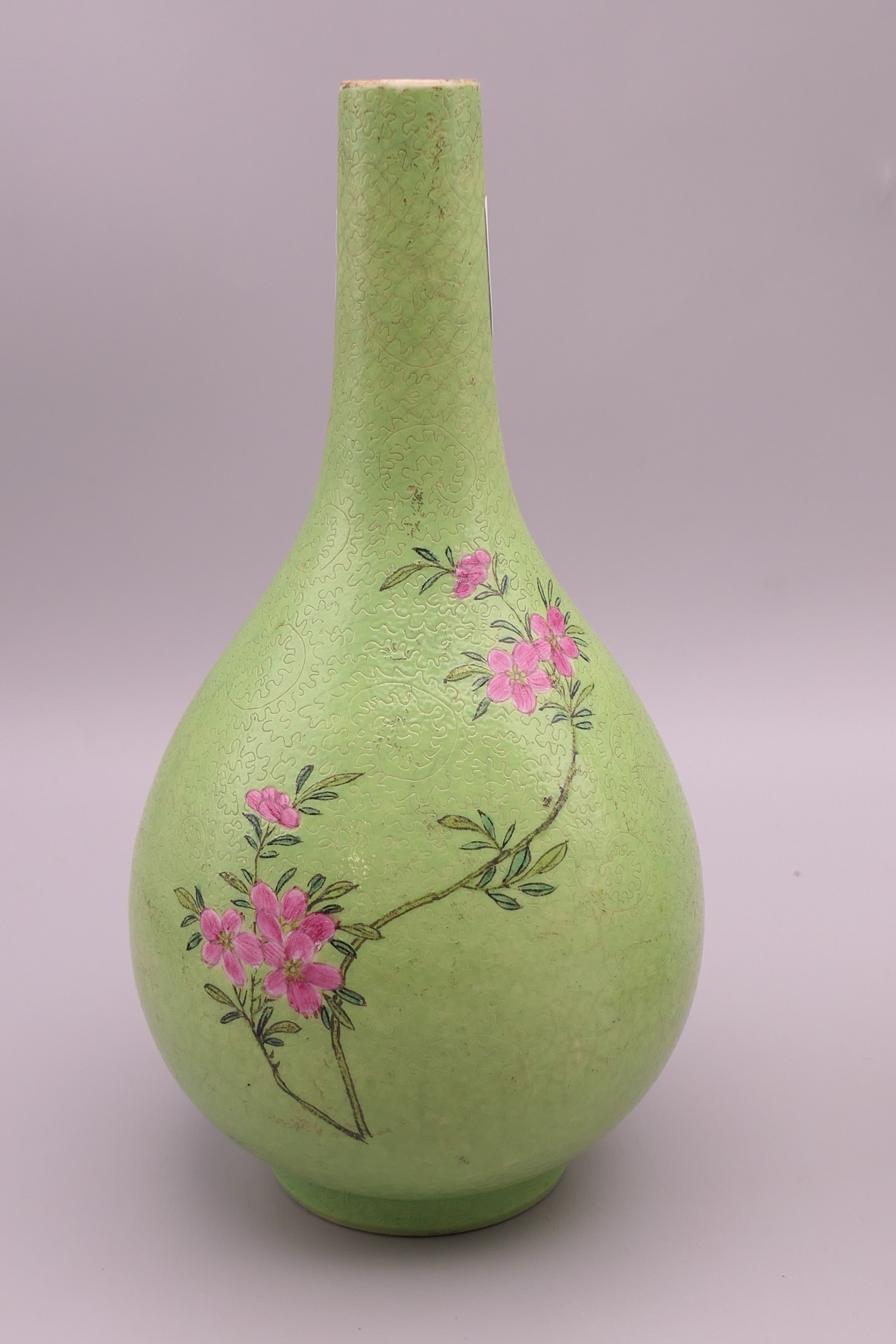 A pair of 19th century Chinese green ground porcelain vases decorated with floral sprays. 17. - Image 2 of 14