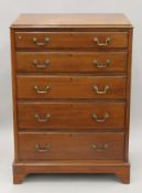 An early 20th century mahogany chest of drawers. 76 cm wide x 51 cm deep x 106 cm high.
