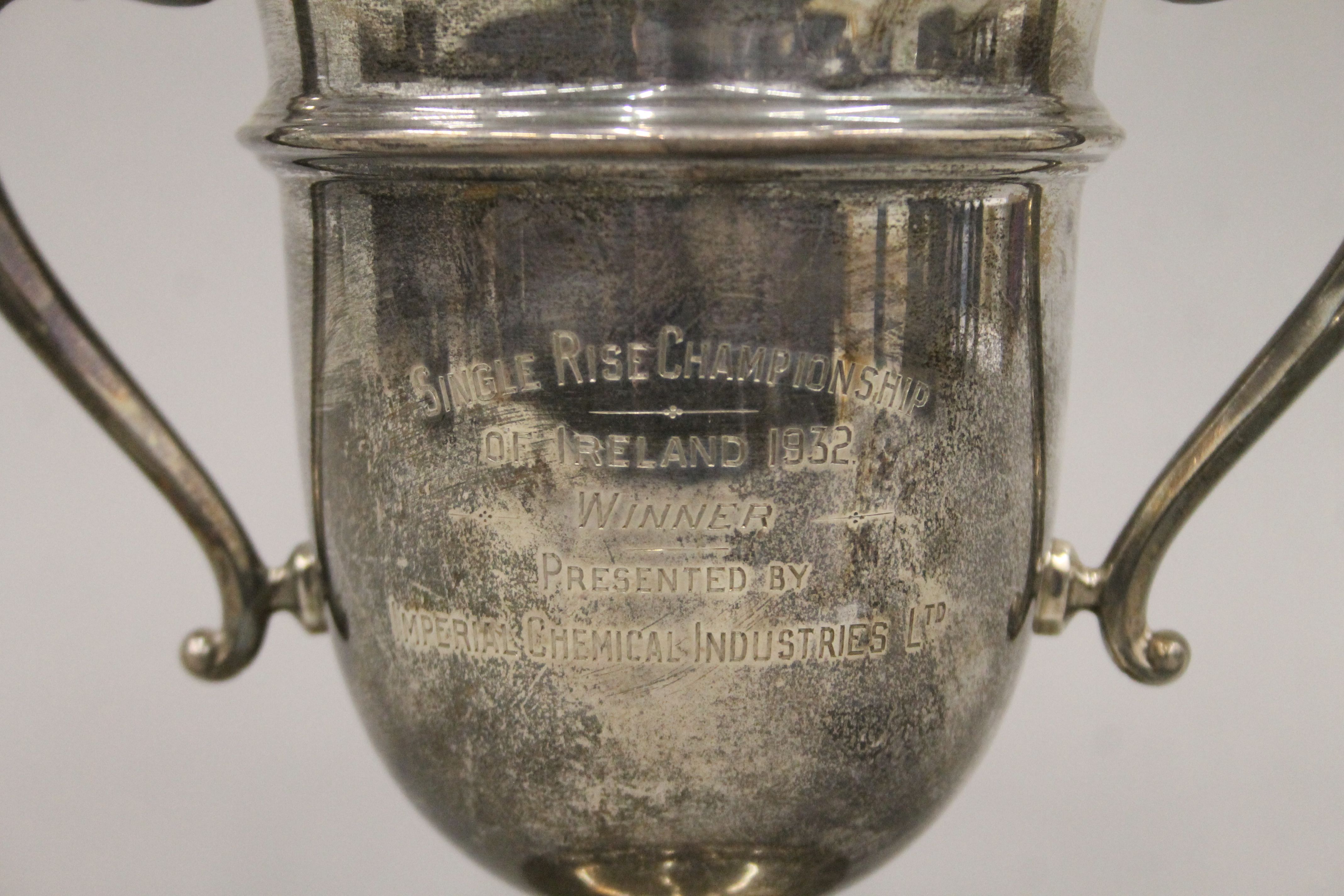 A silver twin handled trophy, - Image 2 of 4