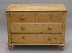 A Victorian pine chest of drawers. 106 cm wide.