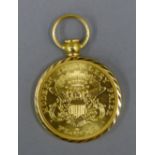 A 22 ct gold 1903 Prize Modern Jewellery Flower medallion, set in a pendant mount. 37.