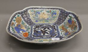 A large Chinese porcelain dish. 37 cm wide.