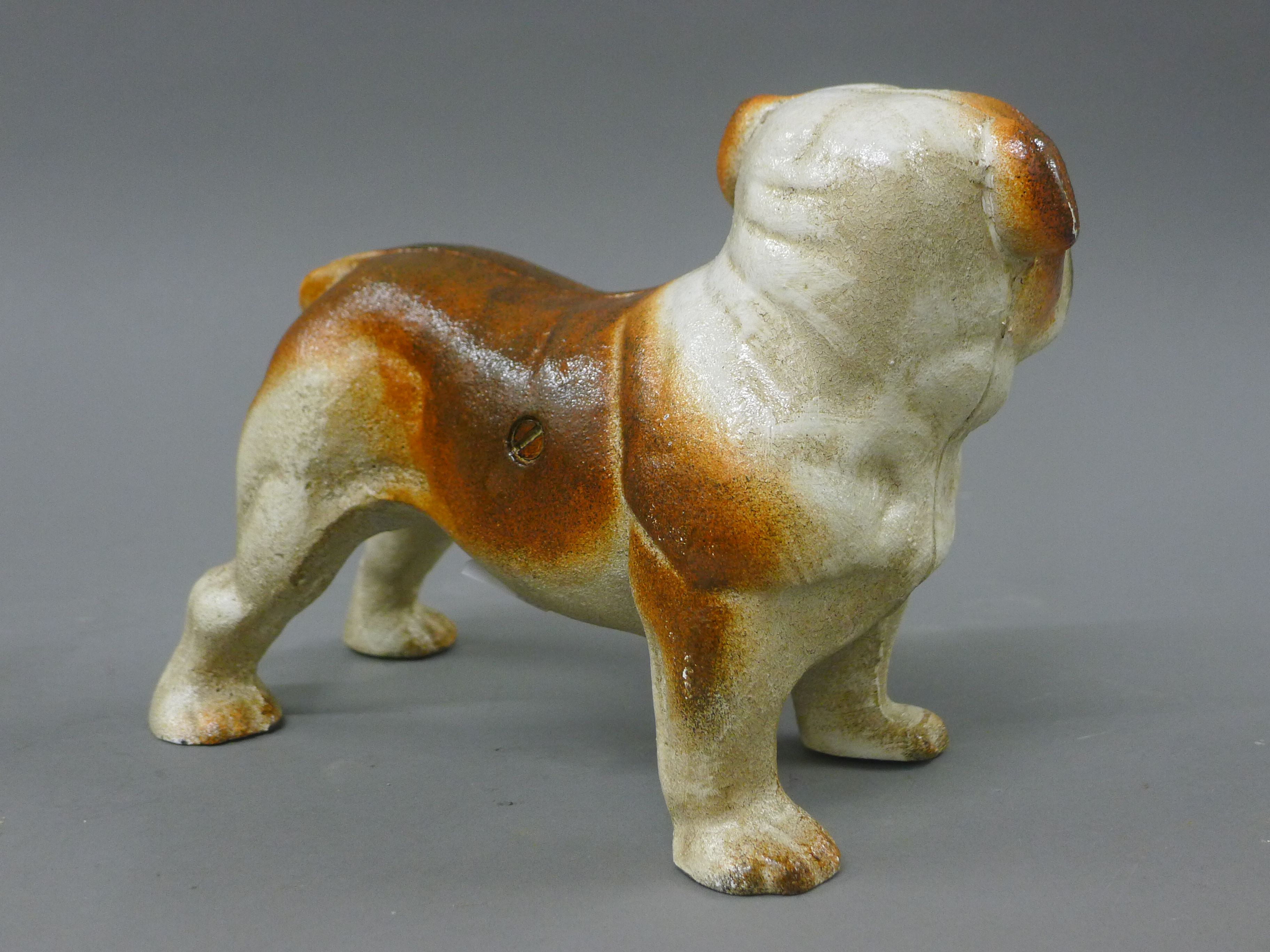 A cast iron model of a bulldog. 23 cm long. - Image 2 of 2