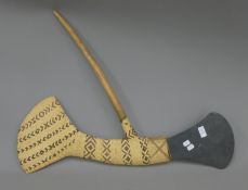 A ceremonial New Guinea axe. 80.5 cm wide.