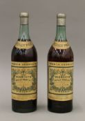 Two bottles of French Vermouth Noilly Prat and Co. 31.5 cm high.