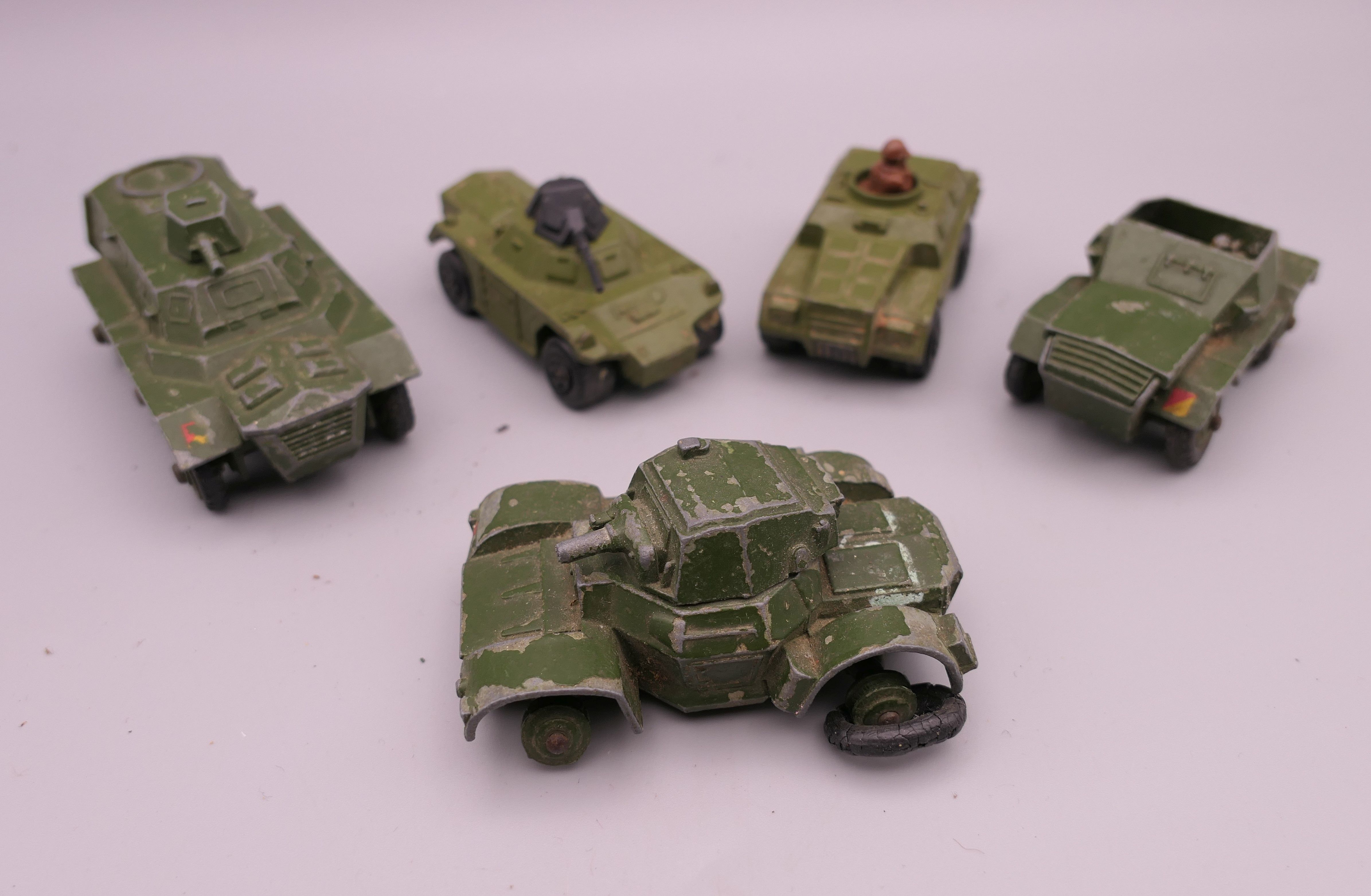 A quantity of various die cast military vehicles and cannons, including Dinky and Matchbox. - Image 14 of 23