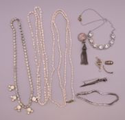 A small quantity of various jewellery, including necklaces, bracelets, etc.
