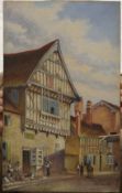 G W TAYLOR, The Old Blue Boar, Leicester, oil on board, unframed. 28 x 45.5 cm.