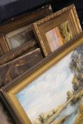 A quantity of various oil paintings.