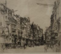FRED RICHARDS (1863-1935) British, Bond Street, etching, signed to the margin, framed and glazed.