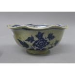 A Chinese blue and white porcelain bowl. 18 cm diameter.