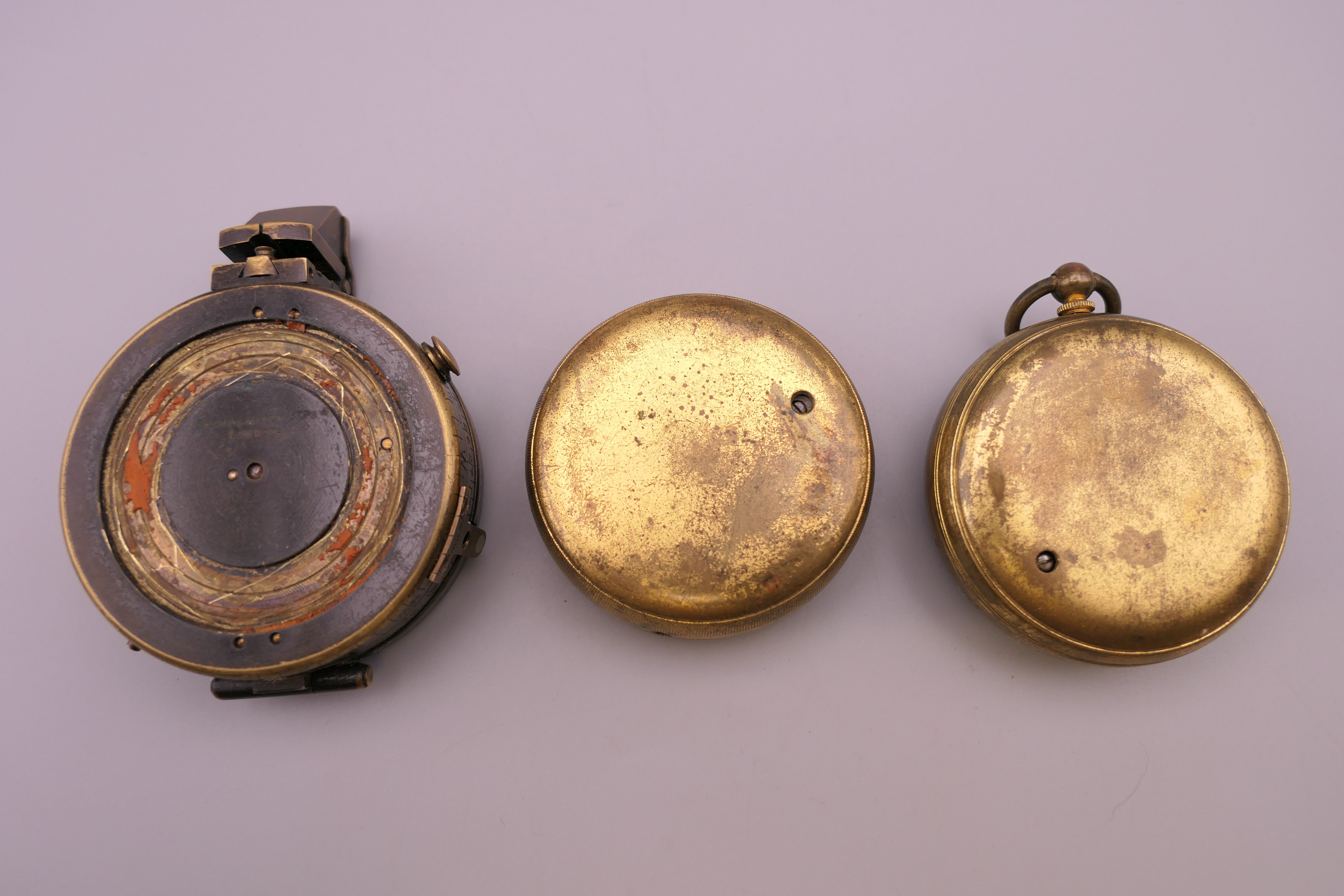 A Short & Mason of London barometer and two others. The former 5.5 cm diameter. - Image 2 of 6