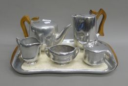 A picquot ware tea set.