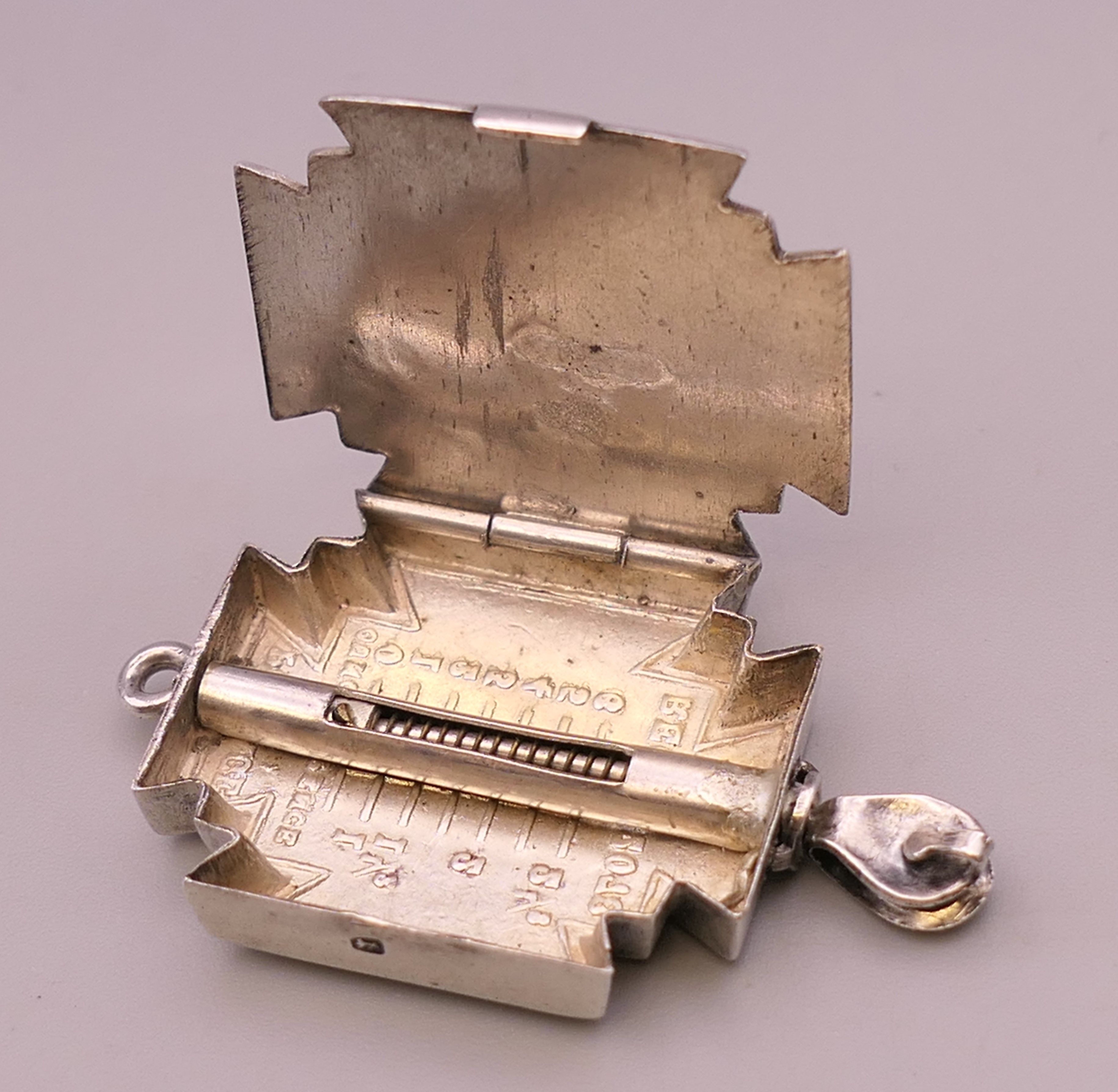 A rare silver Maltese cross form combined stamp case/letter scales, hallmarked Birmingham, - Image 5 of 5