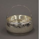A small Russian silver bon bon basket. 9.5 cm diameter. 109.6 grammes.