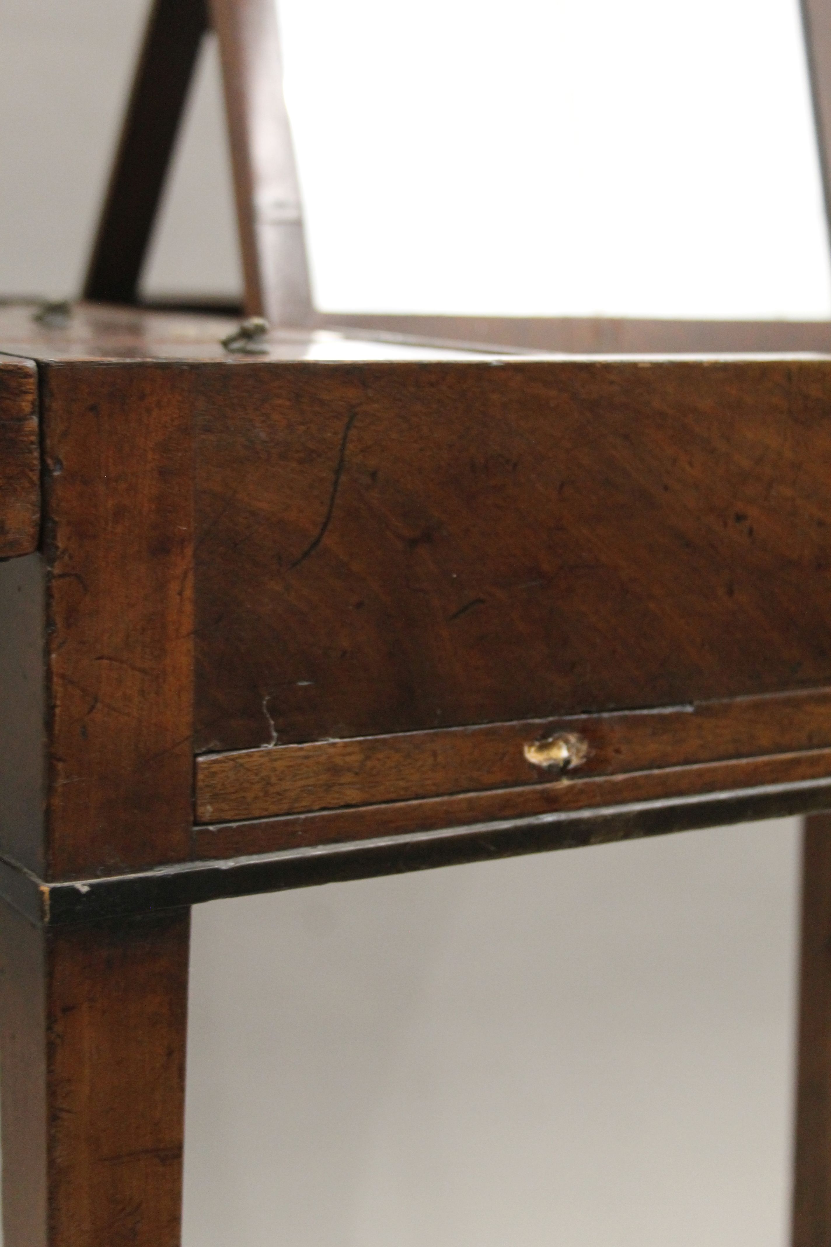 A 19th century mahogany gentleman's fold over dressing table. 63 cm wide. - Image 6 of 8