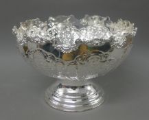 A silver plated embossed punch bowl. 38.5 cm diameter.