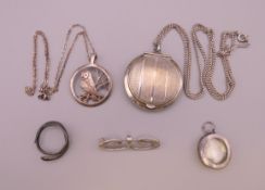 A quantity of silver jewellery, etc.