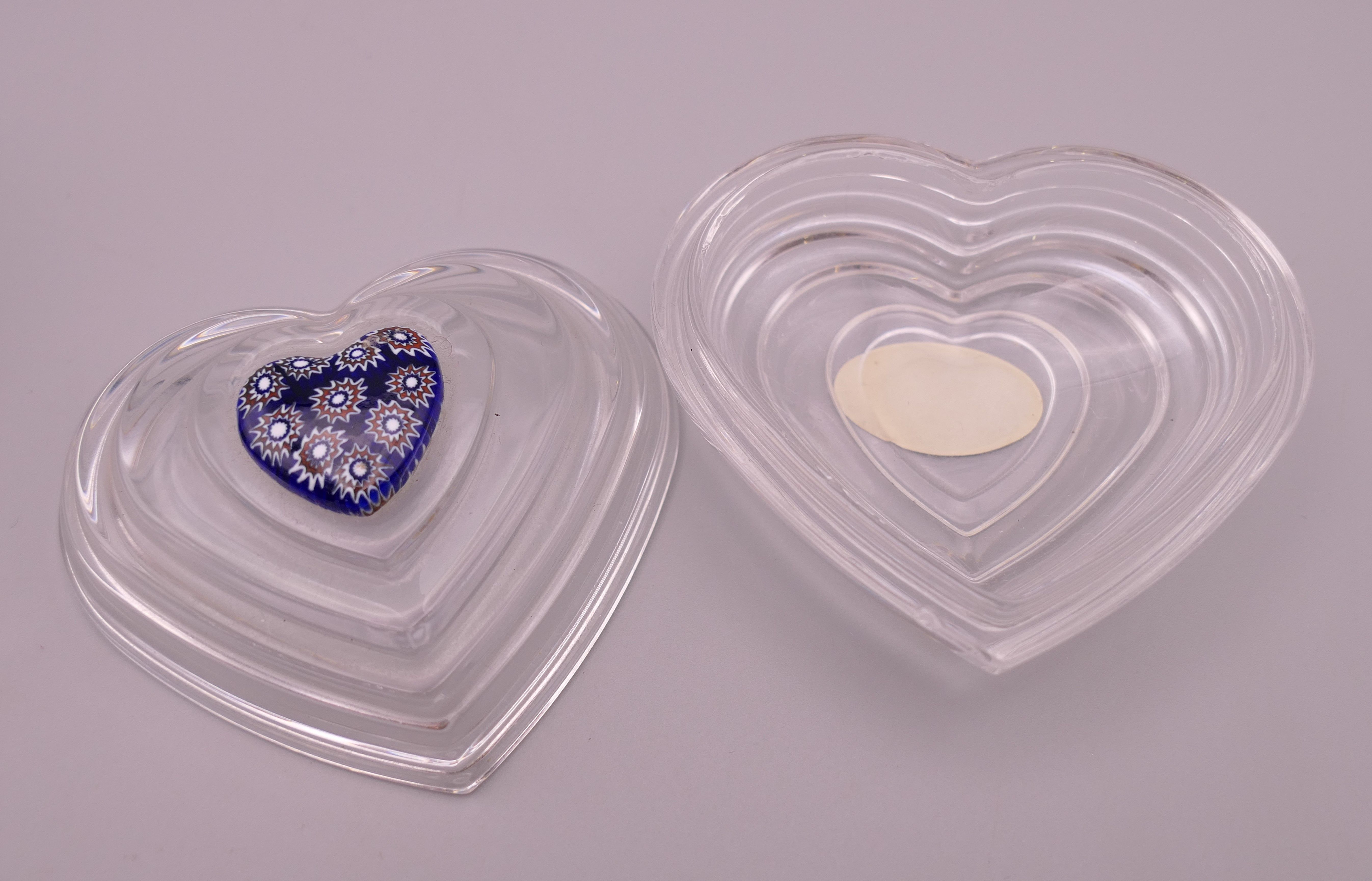 Two Limoges porcelain boxes and a heart shaped Murano glass trinket box. Bee motif box 5. - Image 12 of 13