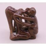 An erotic netsuke. 4.5 cm high.