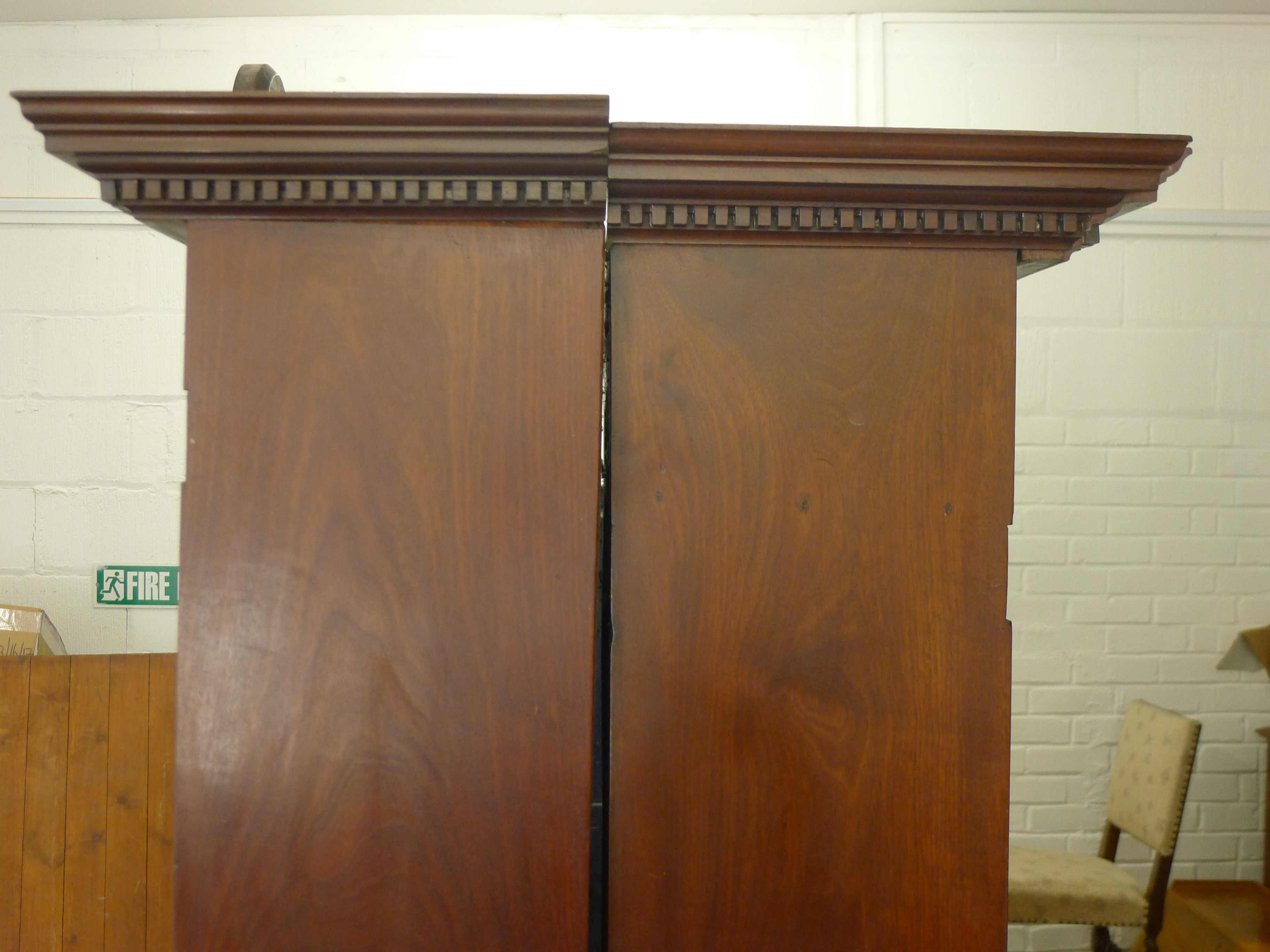 A near pair of early 19th century and later mahogany breakfront bookcases (one probably made to - Image 16 of 18