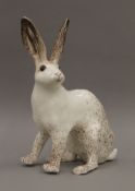 A Winstanley pottery model of a hare. 38 cm high.