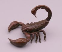 A bronze model of a scorpion. 5.5 cm long.