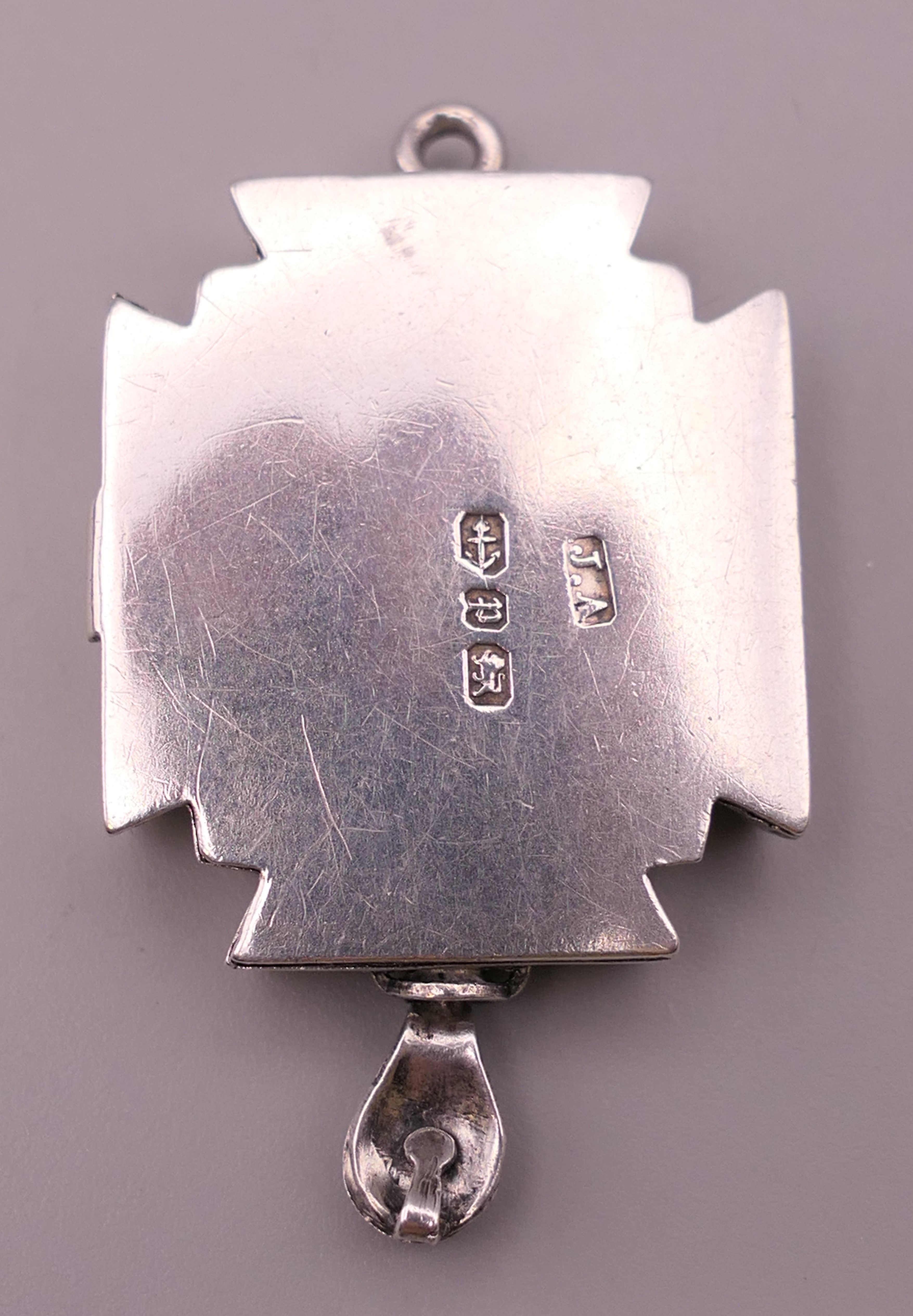 A rare silver Maltese cross form combined stamp case/letter scales, hallmarked Birmingham, - Image 2 of 5