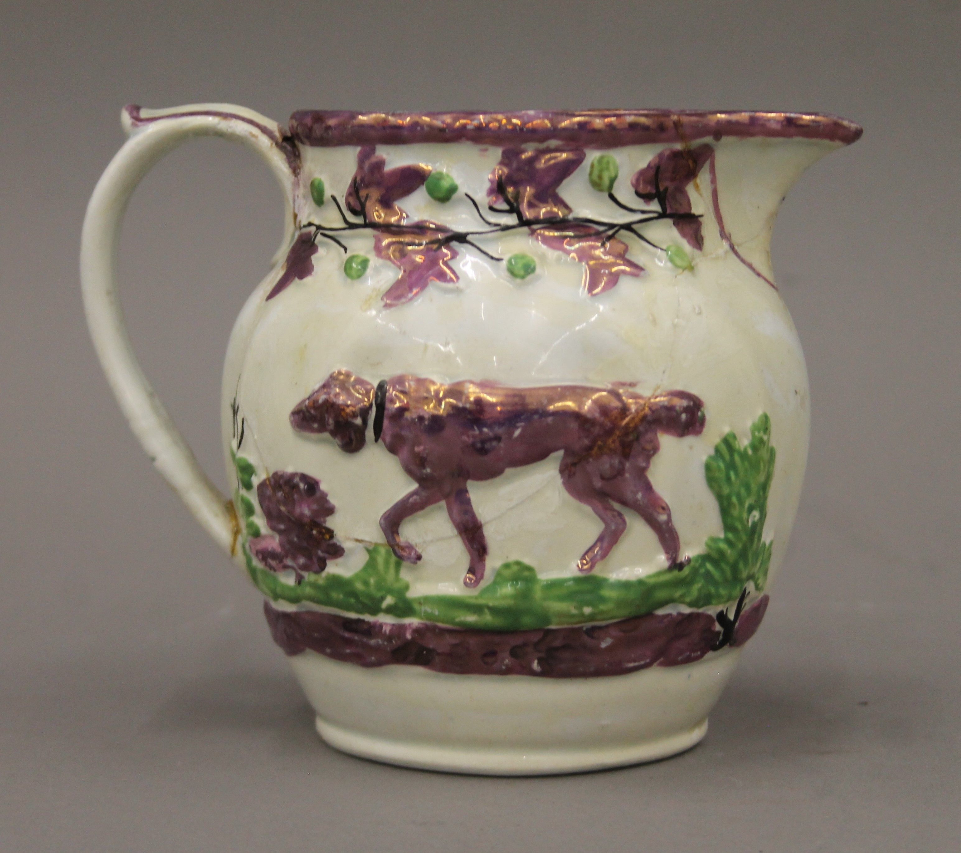 Two 19th century pottery Staffordshire jugs. The largest 12 cm high. - Image 7 of 10