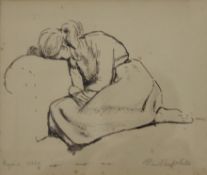 Regina, pen and pencil drawing, signed and dated 1965,