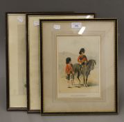Three framed and glazed prints of Highland Soldiers.