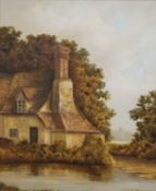 MALCOLM BROWN, Country Cottage, oil on canvas, framed. 49 x 59 cm.