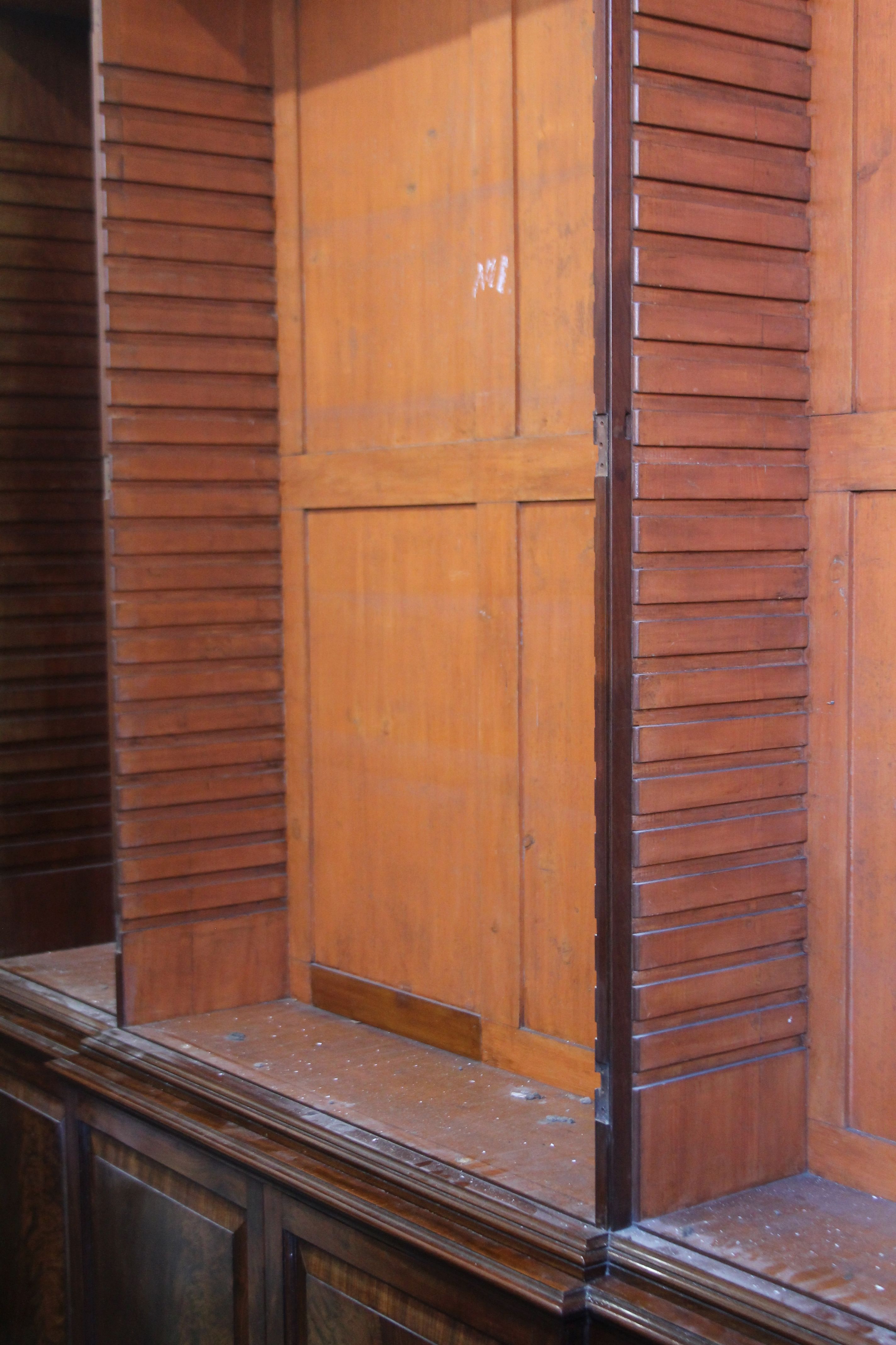 A near pair of early 19th century and later mahogany breakfront bookcases (one probably made to - Image 13 of 18